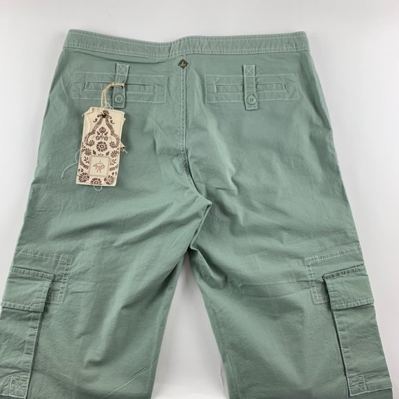 Prana Sage Stretch Canvas Cargo Capri Pant M New - Picture 7 of 8